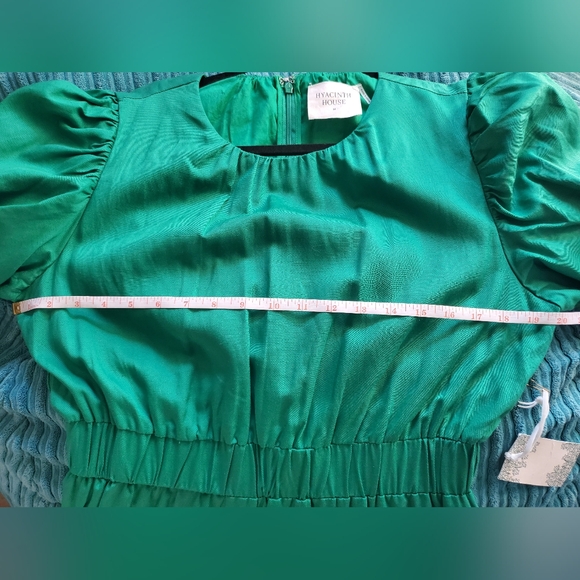 NWT Green Puff Sleeve Ginny Maxi Dress Size Medium in Green by Hyacinth House - Picture 7 of 13